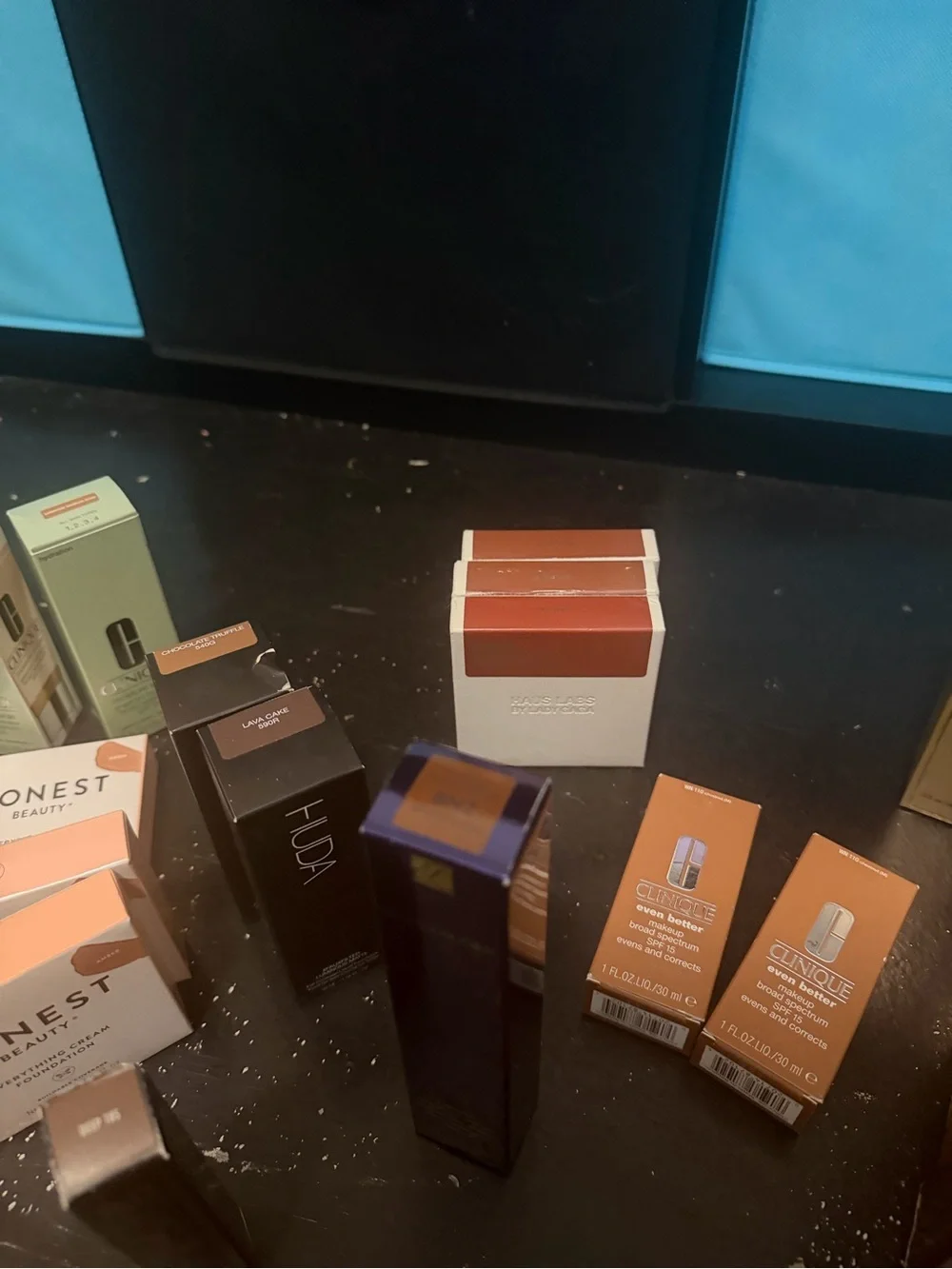 Dark foundation lot Honest Beauty + Clinique Skincare & Makeup Lot